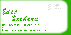 edit mathern business card